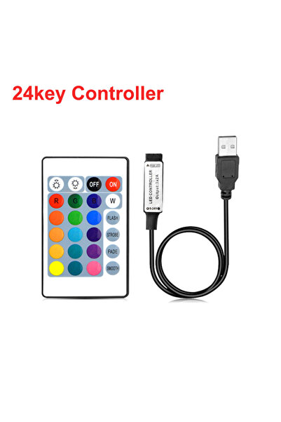 Choice وحدة تحكم USB RGB تعمل بالأشعة تحت الحمراء ذات 24 مفتاحًا لشريط إضاءة ...