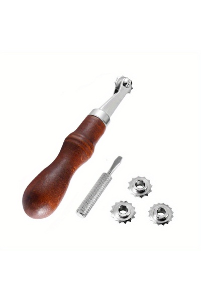 Choice 1PC 3/4/5/6mm DIY Leather Craft Over Stitch Line Marking Wheel Gear Roulette Spacing Tool Leathercra