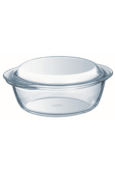 Pyrex Vas rotund cu capac din sticla termorezistenta 27x23x11 cm, 3 L, Essent...