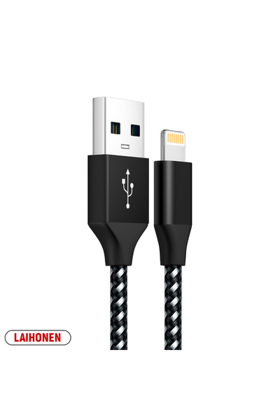 Choice كابل USB أسود من LAIHONEN بطول 1 متر، قطعة واحدة، لهاتف iPhone 5 6 7 8...