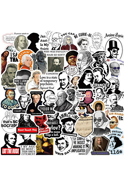 Choice ملصقات تاريخية مضحكة متعددة الألوان 50 قطعة ملصقات تاريخية للطلاب والم...