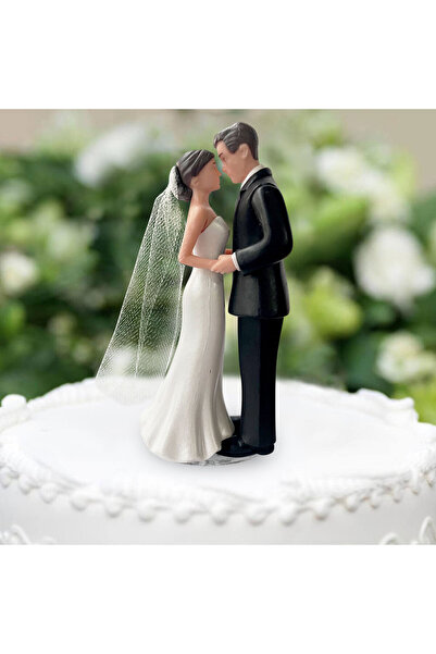 Choice style1 Elegant Bride & Groom Wedding Cake Plastic Topper with White Me...