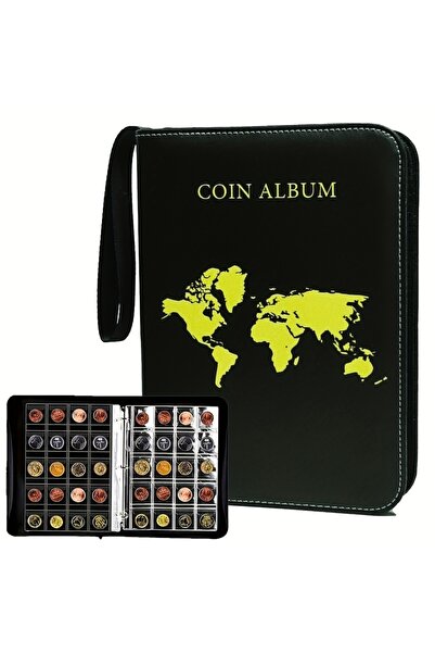 Choice حامل كتب أسود لجمع العملات المعدنية لهواة الجمع، ألبوم تجميع 200 قطعة ...
