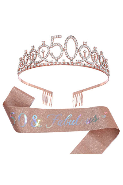 Choice 50 2 قطعة/مجموعة تاج حفلة عيد ميلاد 18 21 30 40 50 تاج كريستالي طباعة ...