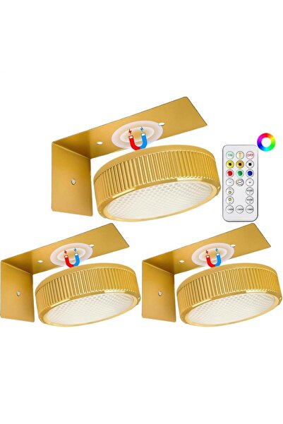 Choice Gold 3 Pack Remote Control Wall Painting Light Adjustable Battery Powe...