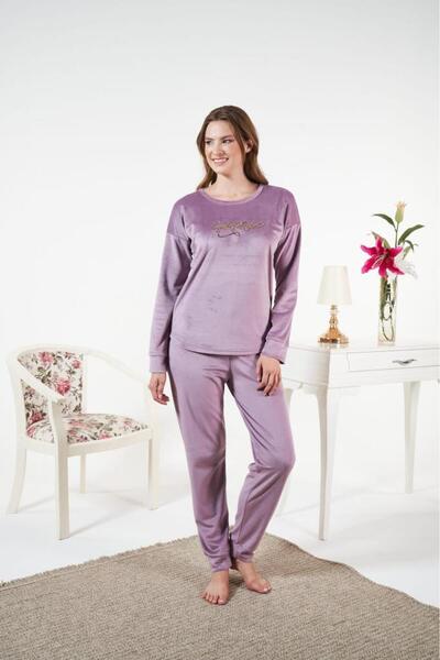 Estiva Women's Winter Velvet Pajama Set