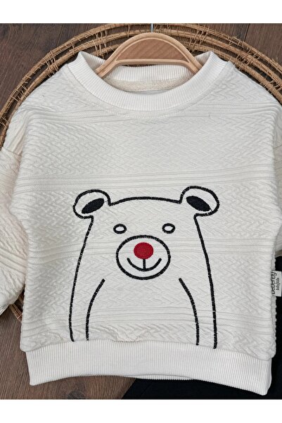 ADDA Cotton Teddy Bear Printed Embroidered Cycling Collar 2-Piece Baby Boy Set