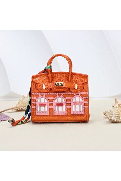 Choice حقيبة ظهر صغيرة برتقالية معلقة بتصميم منزل إبداعي لسماعات الرأس Airpod...