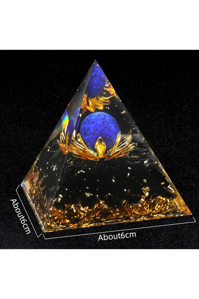 Choice مولد طاقة من حجر اللازورد 60x60 مم، هرم أورغون، بلورات، علاج أورغون، ر...