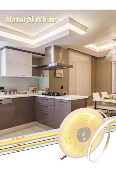 Choice 5 م DC 12V أبيض طبيعي 24V 12V COB LED شريط إضاءة 8 مم 320LEDs/M شريط د...