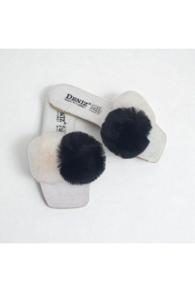 Moda fiesta Women's Furry House Slippers with Pompoms, Stylish and Comfortable Daily Dowry Slippers