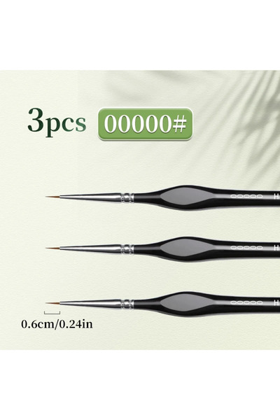 Choice1 3pcs 00000 Fine Tip Paint Brush Set for Acrylic, Models, Mini Miniatu...