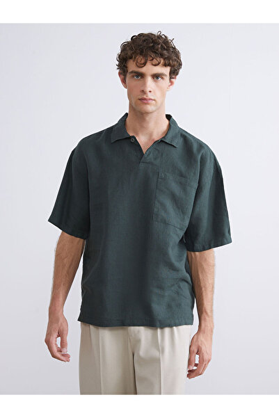 LC Waikiki Ανδρικό πουκάμισο GiyÇık Store den Green Regular Fit με κοντά μανί...