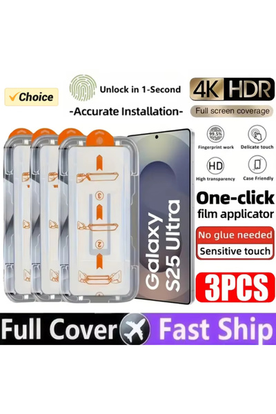 Choice1 Galaxy S24 Ultra High Definition 3PCS NNBILI 3 قطع واقي شاشة بإمكانية...