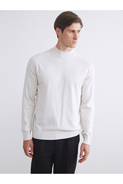 LC Waikiki Beige Half Turtleneck Long Sleeve Men's Knitwear Sweater