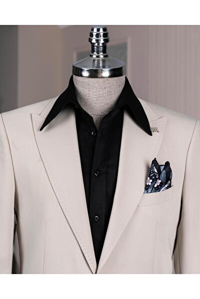 TerziAdemAltun Italian Style Slim Fit Jacket Pant Suit Beige T14153