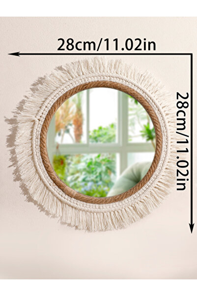 choice2 TK053-MS8324 بوهو منسوجة يدويًا جدارية معلقة ديكور منزلي مرايا زخرفية...