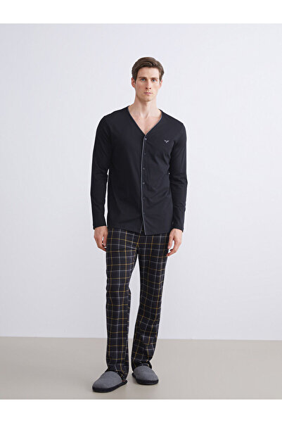 LC Waikiki   Black Standard Fit Men's Pajama Set