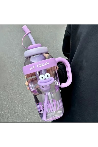 Choice زجاجة مياه رياضية أرجوانية سعة 1.1 لتر 1100 مل كوب مياه كبير السعة وجم...