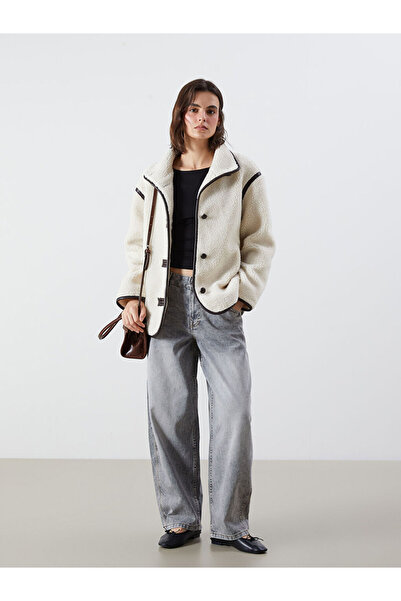 LC Waikiki Palton de pluș pentru damă cu guler