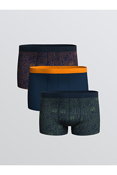 LC Waikiki Λαμπερές επιλογές από το Shining Store | Standard Mold Βαμβακερά εύκαμπτα ανδρικά μποξεράκια σετ 3 τεμαχίων