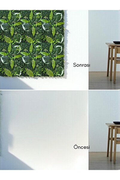 SanatFlowers Geniş Yapraklı Yapay Duvar Paneli 40x60 – Dikey Bahçe & Dekoratif Çiçek Paneli