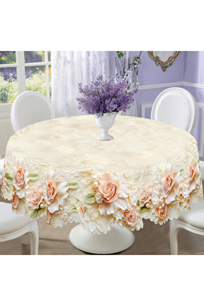 Choice Round (152)Cm H157 1 Piece of Spring and Summer Retro 3D Rose Pattern ...