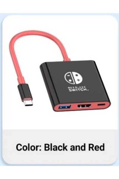 Choice black and red Portable Switch Docking Station TYPE-C Hub with HDMI and USB 3.0 Perfect for Travel a