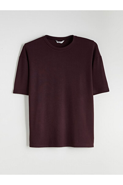 LC Waikiki Tricou pentru bărbați Plum guler rotund