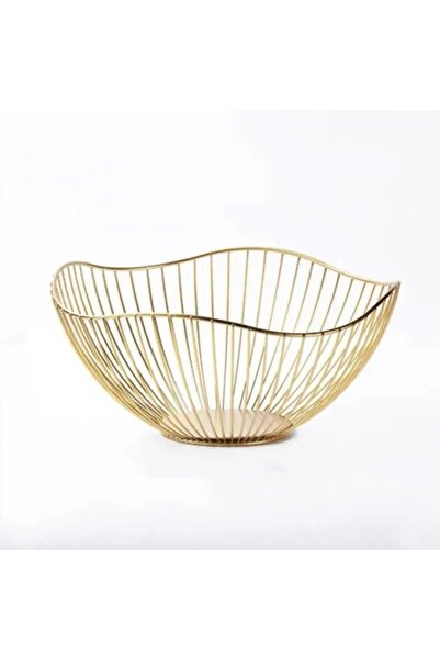 Choice سلة فواكه ذهبية من نوع B، وعاء تخزين سلكي معدني متين على الطراز الشمال...