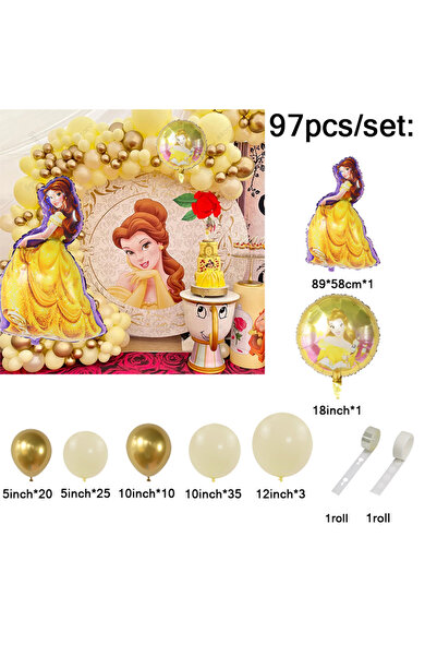 Choice كما في الصورة كما في الصورة 97 قطعة مجموعة زينة قوس بالونات الأميرة بي...