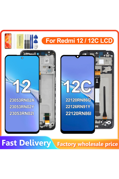 Choice1 12C إطار أسود لشاشة Xiaomi Redmi 12 LCD اللمسية مع إطار عرض بديل