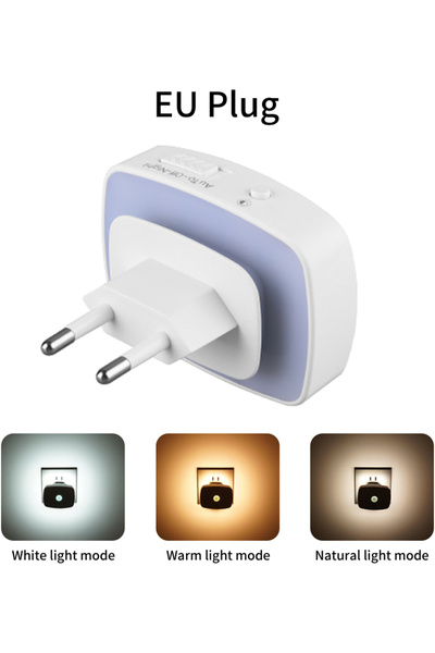 Choice قابس الاتحاد الأوروبي 110-240 فولت 1 قطعة 110-240 فولت مقبس الاتحاد الأوروبي والولايات المتحدة مصباح ليلي LED مع مستشعر حركة PIR يتم توصيله بالجدار