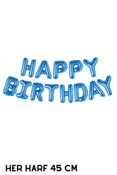 Baloncu Nene Mavi Happy Bırthday Folyo Set Balon Doğum Günü Helyum Doğum Günü...