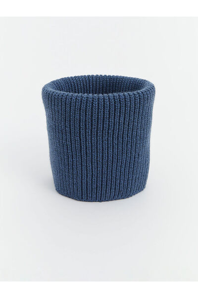 LC Waikiki Blue Boy's Knitwear Beret and Neck Collar