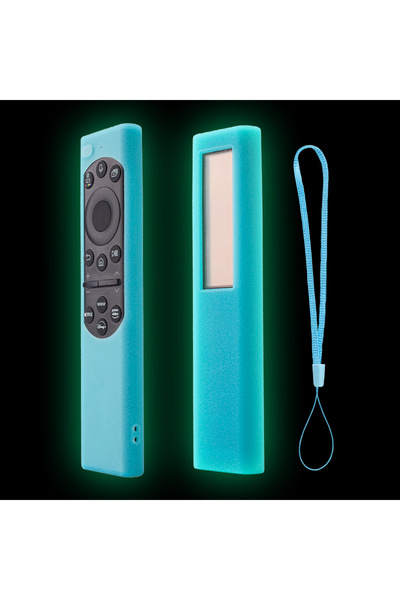 Choice غطاء حماية سيليكون أزرق مضيء لجهاز التحكم عن بعد الشمسي BN59 BN68 للتل...