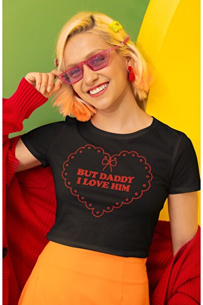 Fuddy Moda Top crop cu textul But Daddy I Love Him, bluză crop pentru femei cu tematică Taylor Swift