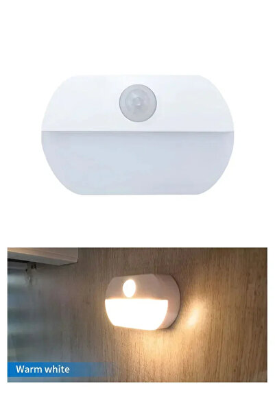 GGBEE مصباح ليلي داخلي LED بلون أبيض دافئ مع مستشعر حركة، إضاءة ليلية تعمل با...