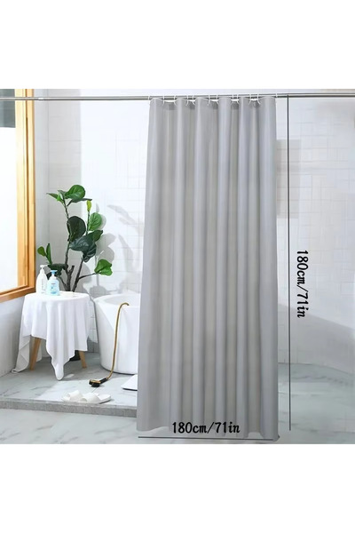 Choice ستارة دش مقاومة للماء من مادة PEVA باللون الرمادي قطعة واحدة، ستارة حم...