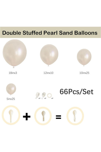 Choice أخرى BL407235-66 قطعة بالونات مزدوجة محشوة باللون الأبيض اللؤلؤي بالون...