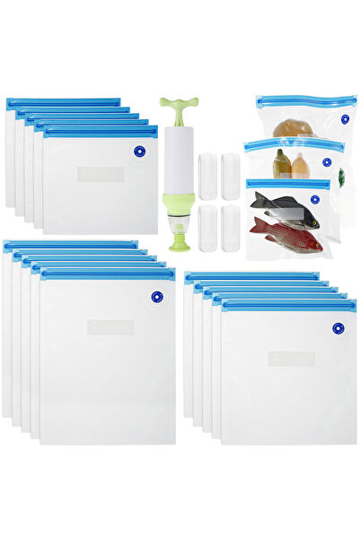 Choice1 20 قطعة 20 قطعة أكياس تخزين طعام مفرغة من الهواء قابلة لإعادة الاستخد...