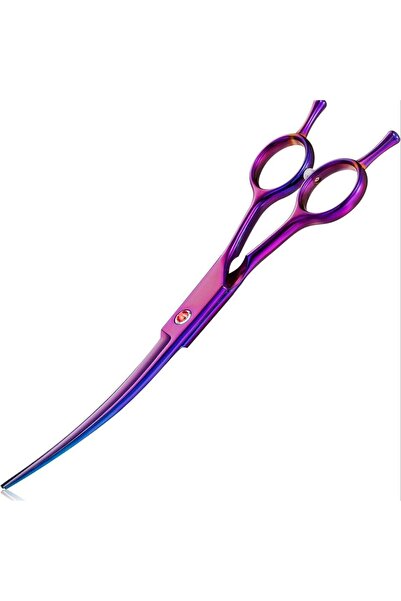 Choice plum Pet Grooming Scissors 7inch Right and Left Hand Curved Scissors For Dog Grooming Hair Styling S