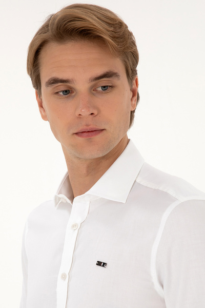 U.S. Polo Assn. Men's White Long Sleeve Basic Shirt 50307673-Vr013