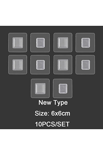 Choice 5 أزواج من الخطافات الجدارية اللاصقة المزدوجة الجوانب من الأكريليك مقاس 6x6 سم خطافات تخزين قوية مثبتة على الحائط ولا تترك آثارًا