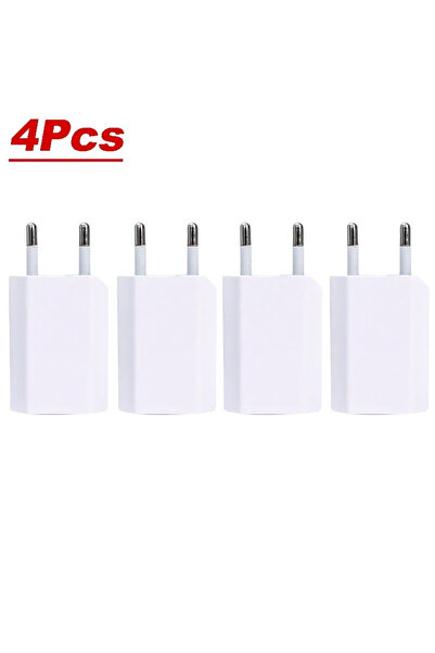 Choice 4 قطع بمقابس أوروبية، من 1 إلى 5 قطع شاحن حائط USB صغير عالمي 5 فولت 1...