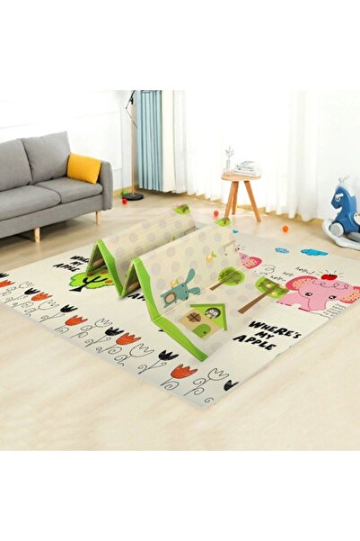 Flippy Children's Play Mat, Reversible Elephant/Forest, XPE+PE, Waterproof, Non‑Slip, 150x200x1.5c