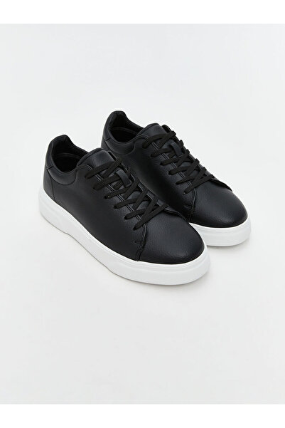 LC Waikiki Чорні чоловічі спортивні кросівки зі шнурівками під шкіру