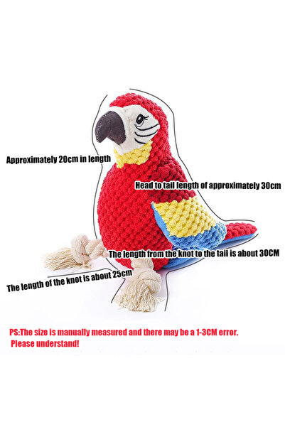 Choice لعبة كلب على شكل ببغاء، قطعة واحدة، مع حشوة تصدر صوت صرير، مناسبة للكل...