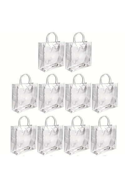 Choice1 20x20x8cm 10CPS 5/10/20PCS Transparent Plastic Gift Bag with Handle R...