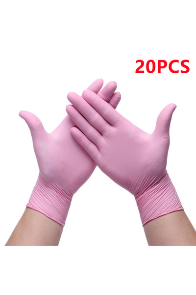 Choice S Pink 20PCS 20/50/100PCS Pink Nitrile Gloves Disposable Powder Free Gloves for Household Cleaning B